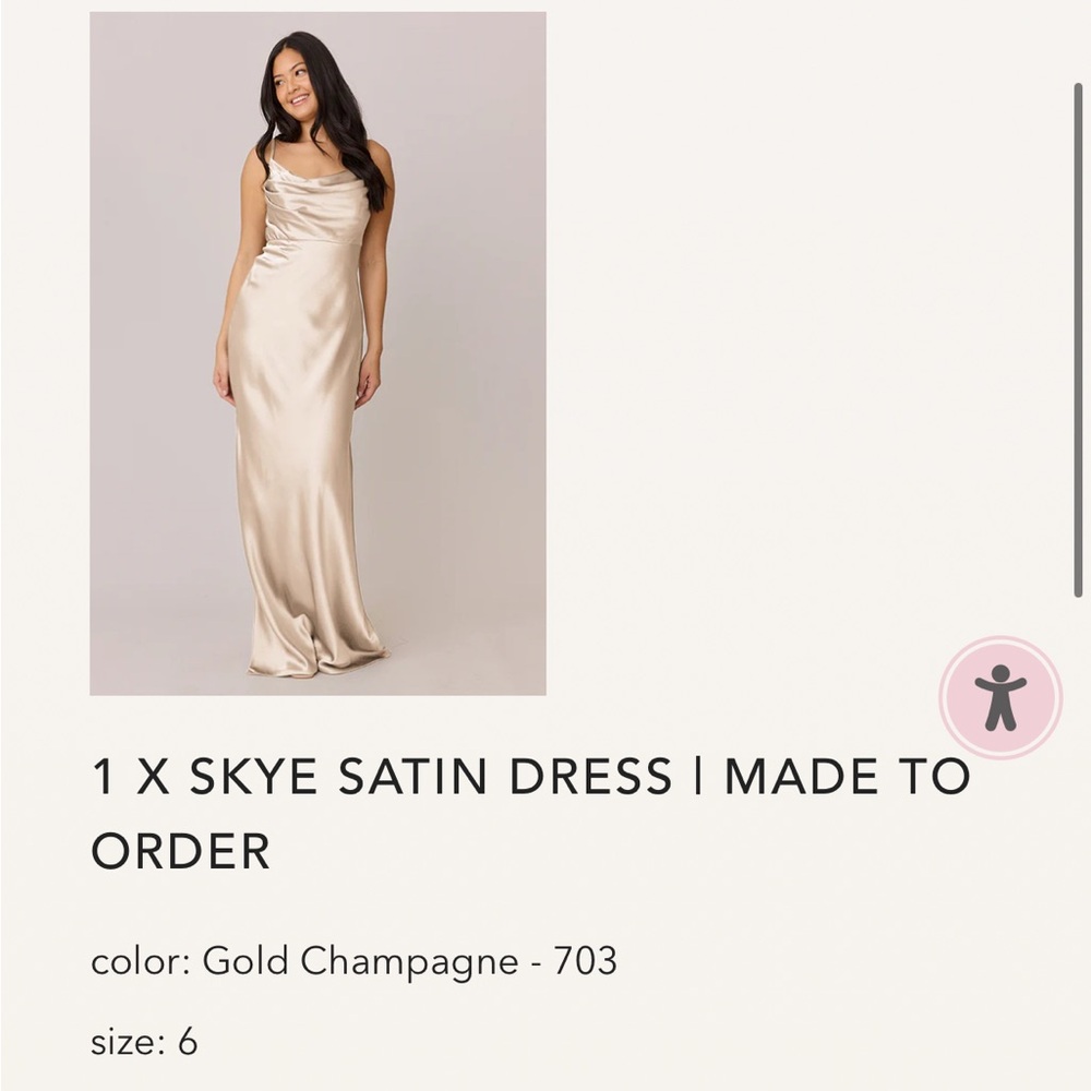 Revelry Skye Satin Maxi Dress in Gold Champagne